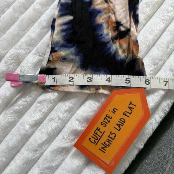 NWT BCBGeneration Boho Peasant LS Black Beige Blue Tie Dye SZ Large - Picture 8 of 10